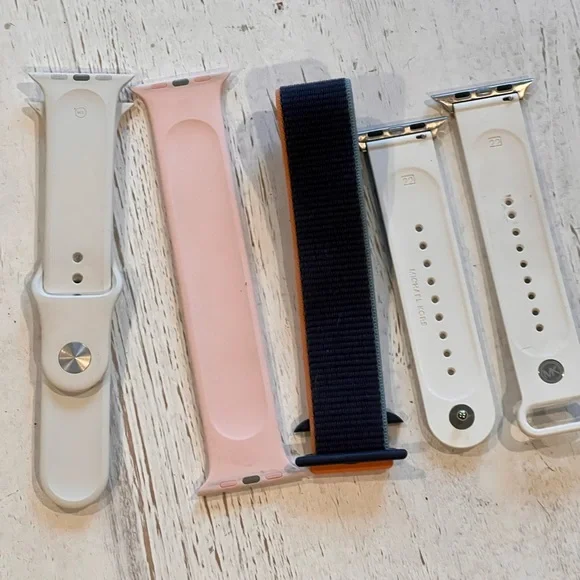 Michael Kors White and Apple Pink, white and navy Wearable Bands